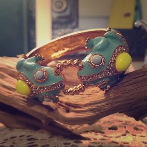 rhinestone embellished J Crew frog bangle